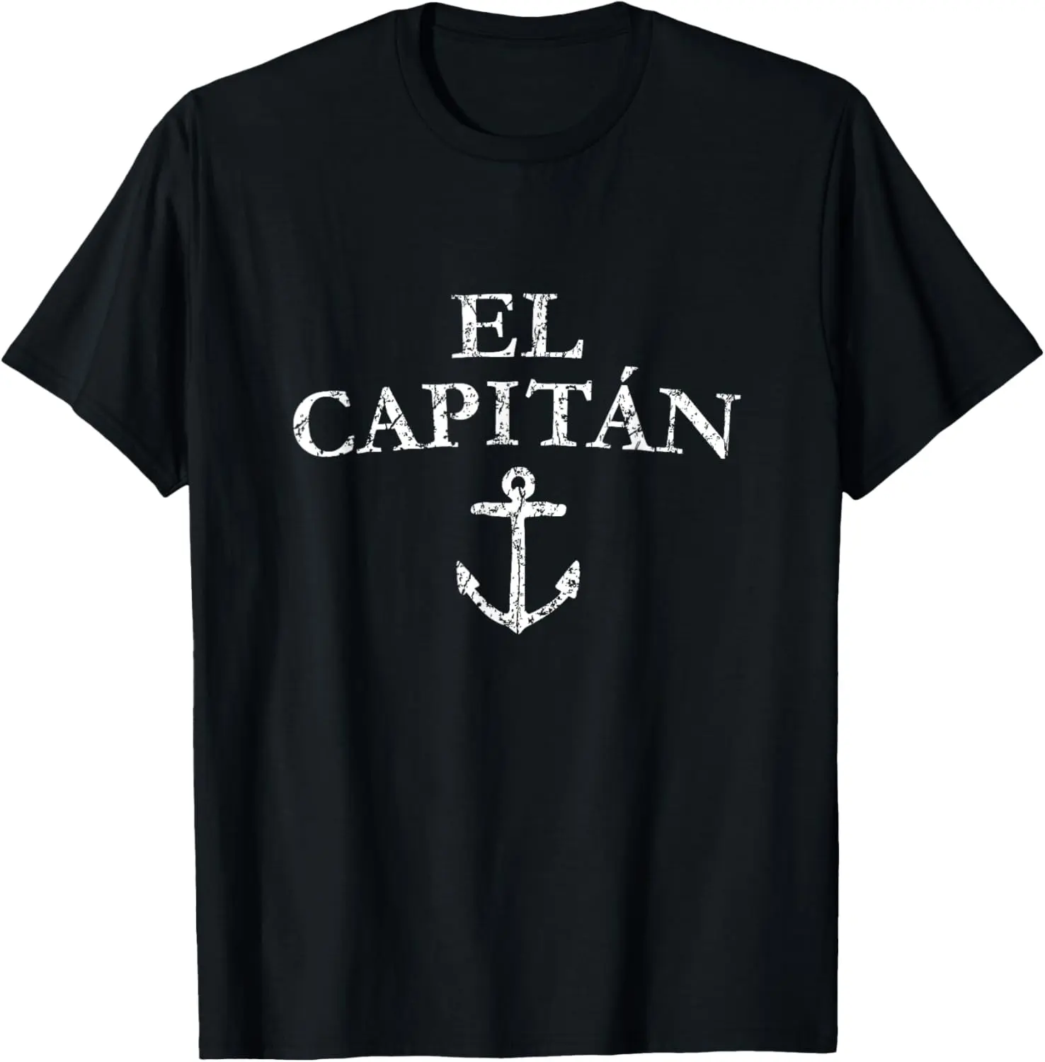 Women's 100% Cotton Casual Round Neck Short-Sleeve Top - Breathable, Lightweight, Comfortable T-Shirt with El Capitan Captain Anchor Boat & Sail Fabric Design
