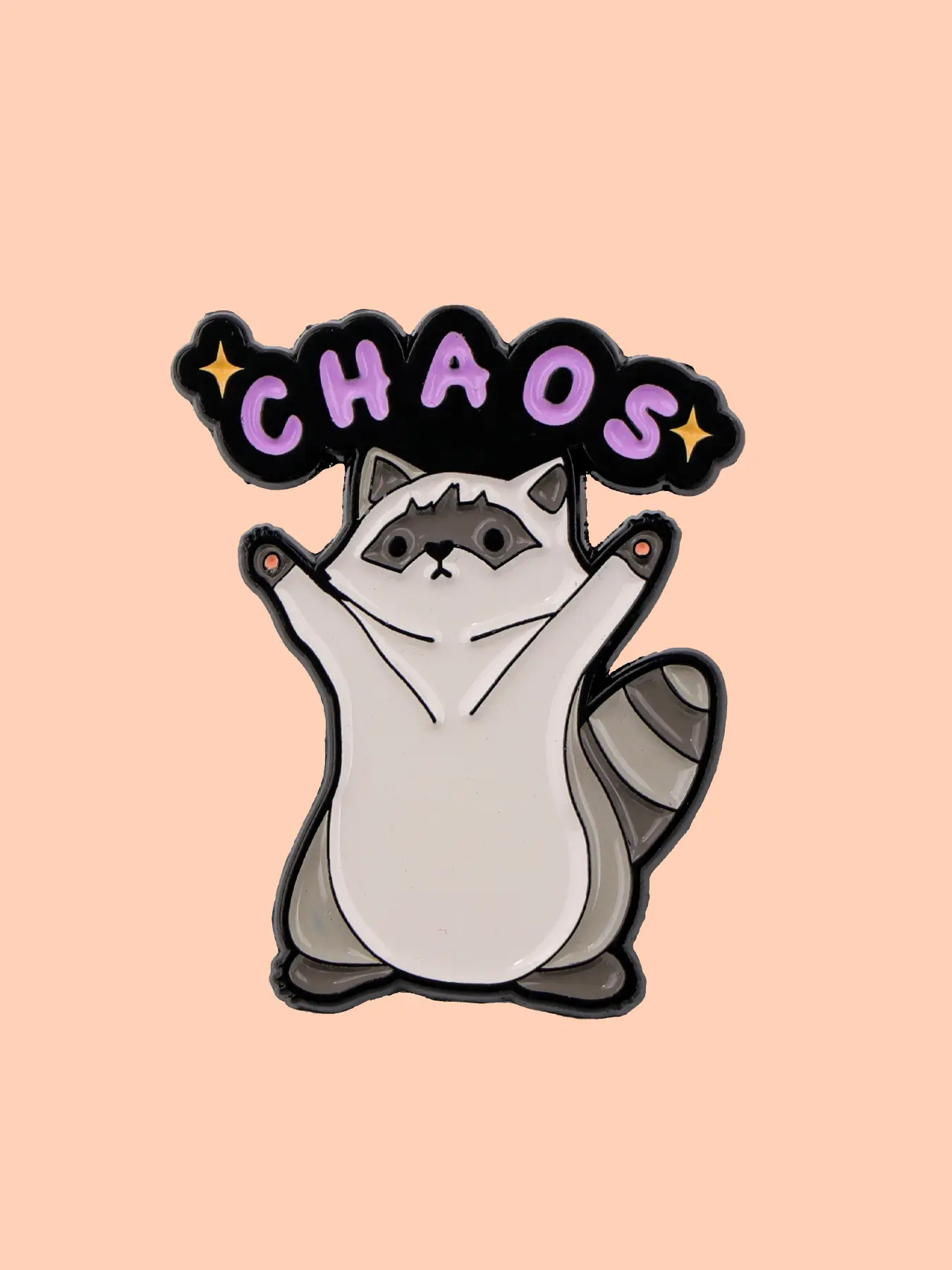 Adorable Raccoon Enamel Pin, Durable Metal Pins, Cartoon Style Zinc Alloy Lapel Brooch, Unique Backpack & Bag Accessory, Perfect Gift for All Seasons