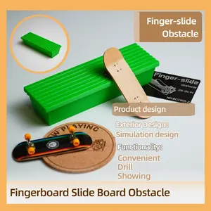 2PCS Fingerboard Bench Ramp Obstacle Models, Skateboard Ramps, Portable & Durable Finger Skate Training Accessories for Home, School, Office - Perfect for Tricks, Grinds, Flips & Manuals (Includes Stands & Coasters Only)