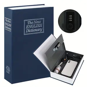 Book Safe, Money Saving Box, Save for Money, Secret Hidden Lock Box, Money Hiding, Key Lock, Medium, Plastic Material, Black, Security Safe Box