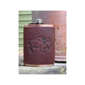 Leather Wrapped Buffalo Flask
