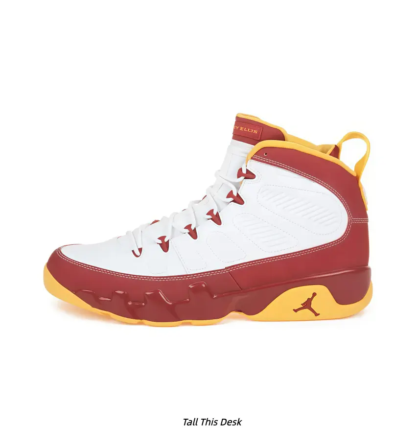 White Red Orange Contrast High Top Vintage Basketball Sneakers, Unisex Workwear Street Casual Athletic Footwear For All Seasons
