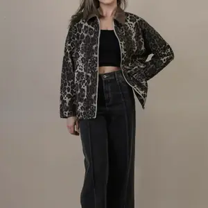Mateo Jacket Leopard Printed Washed Twill Cotton Jacket for Women Stylish and Comfortable Outerwear