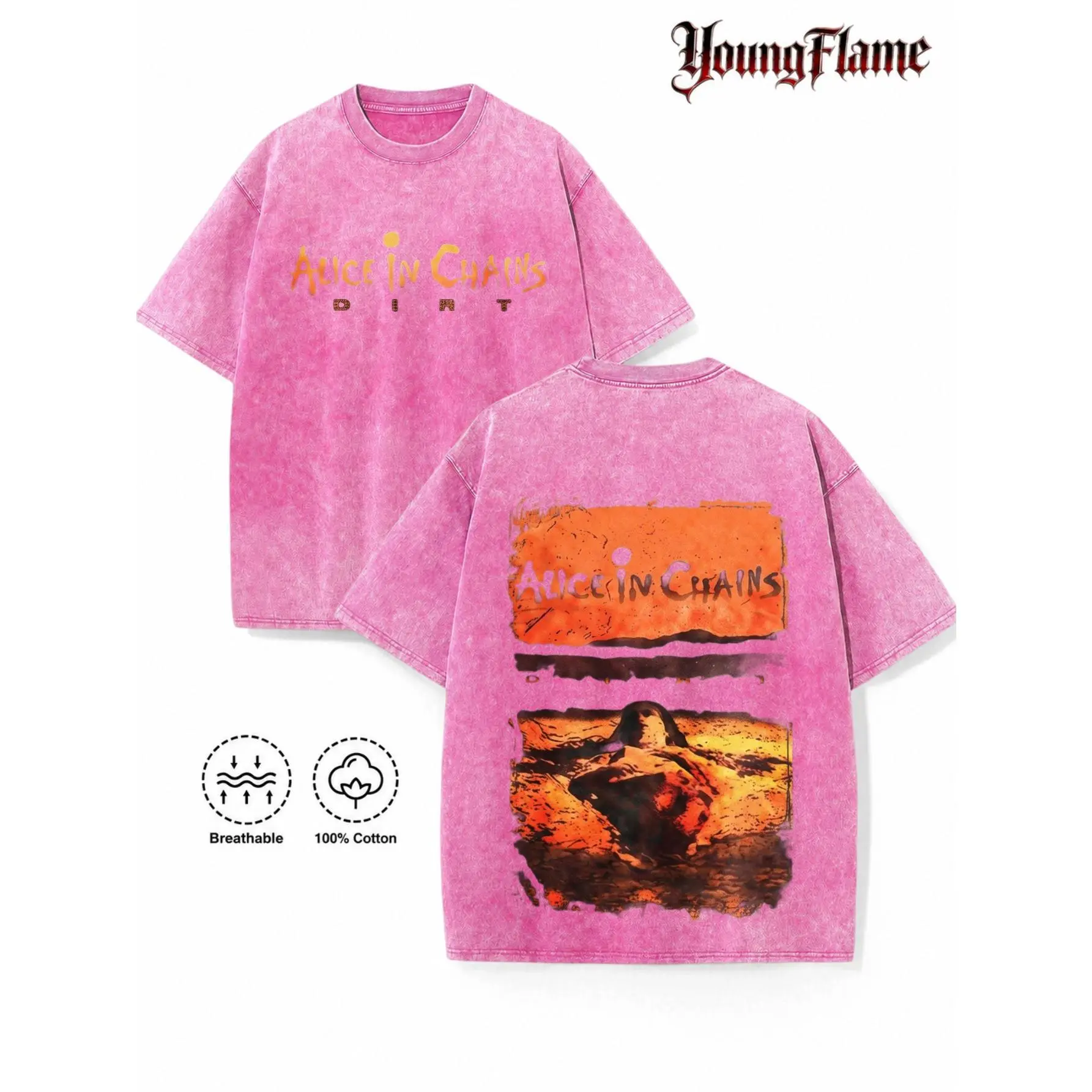 Men's Vintage 90s Grunge Rock Band Graphic Cotton T-Shirt, Loose Oversized Round Neck Short-Sleeve Streetwear, Casual Summer Menswear Top good tees acid wash clothes casual shirt