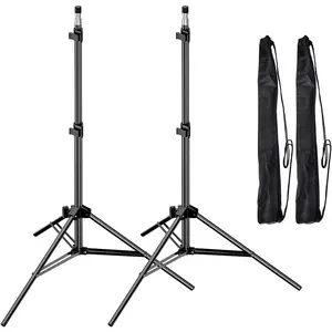 7 Ft Light Stand for Photography, Portable Photo Video Tripod Stand, 2 Pack Lighting Stand with Carry Case for Speedlight, Flash, Softbox,Strobe Light, Camera, Photographic Portrait