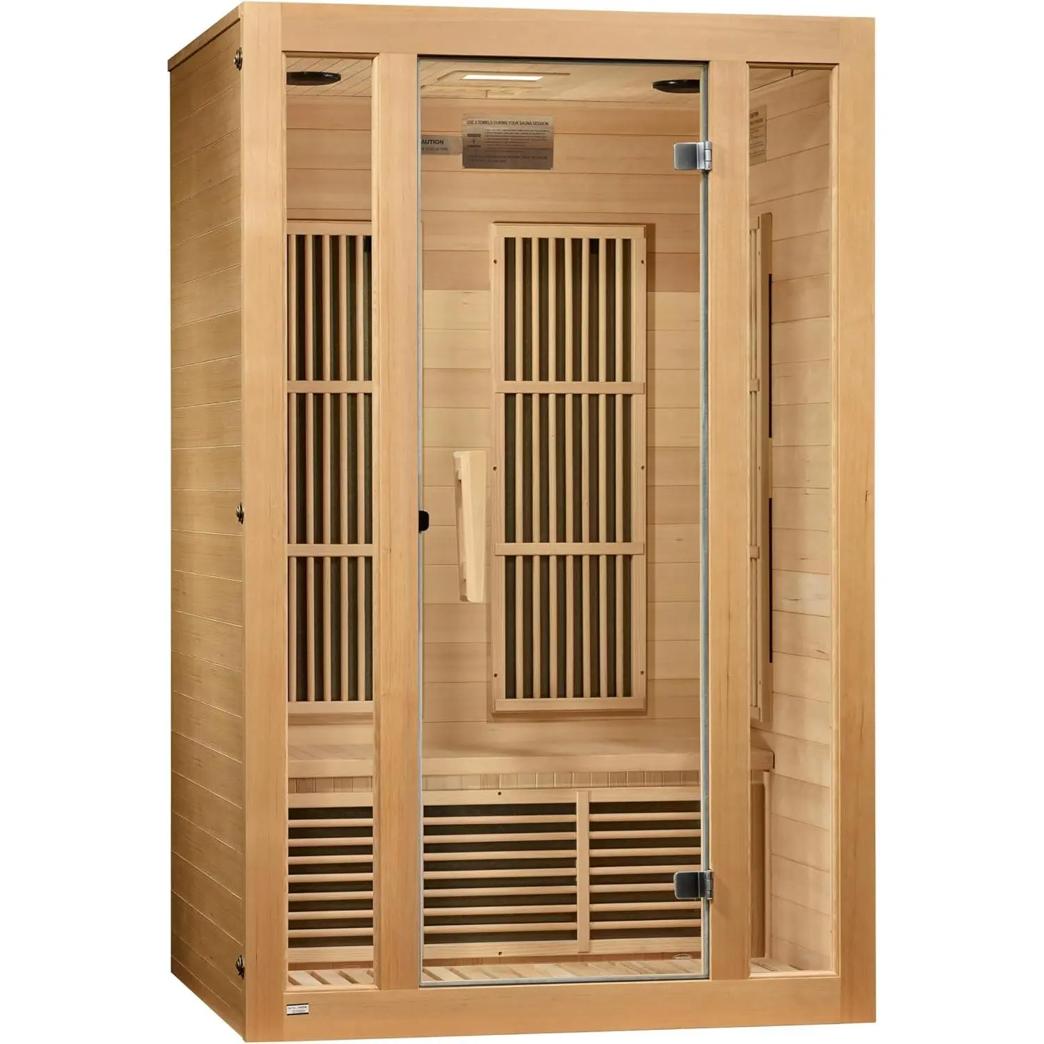 Maxxus Saunas MX-J206-01 Seattle Carbon Far Infrared Sauna for 2 Persons, Hemlock Wood (Curbside Delivery)