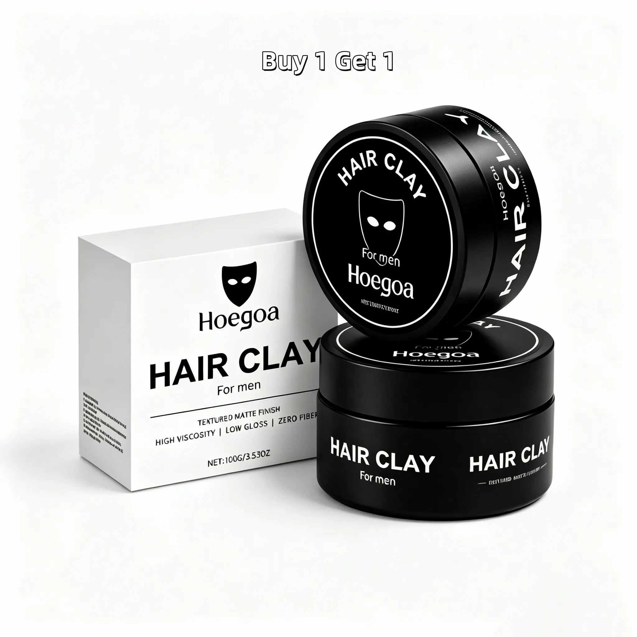 Hoegoa Men's 2-Pack Gentle Formula Styling Balm, Matte Finish Long-Lasting Volumizing Silky Paste for Next-Level Smoothness