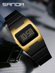 Sanda Fashion Square Sports Watch, Waterproof Luminous Multifunctional Wristwatch, Analog-Digital, Perfect Birthday & Festival Gift