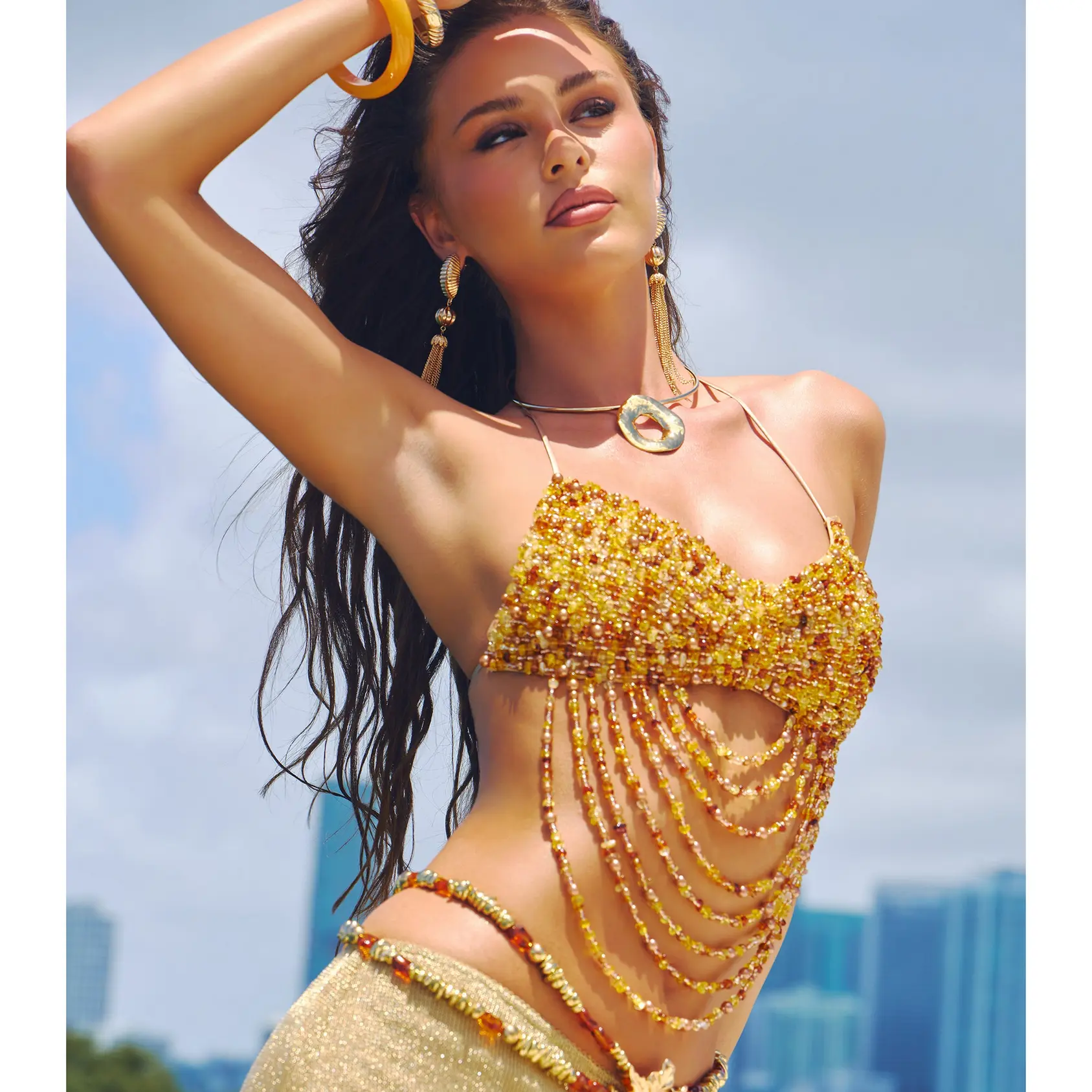 Desert Disco Beaded Bra Top