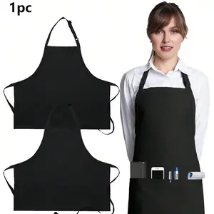 Adjustable Three-Pocket Apron for Chefs, Unisex Kitchen Cooking Apron, Suitable for Cafes, Teahouses, Restaurants, Gardening, Bars