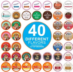 Crazy Cups Flavored Coffee Pods Variety Pack for Keurig K Cups Brewers, Assorted Flavored Coffee Sampler, 40 Count