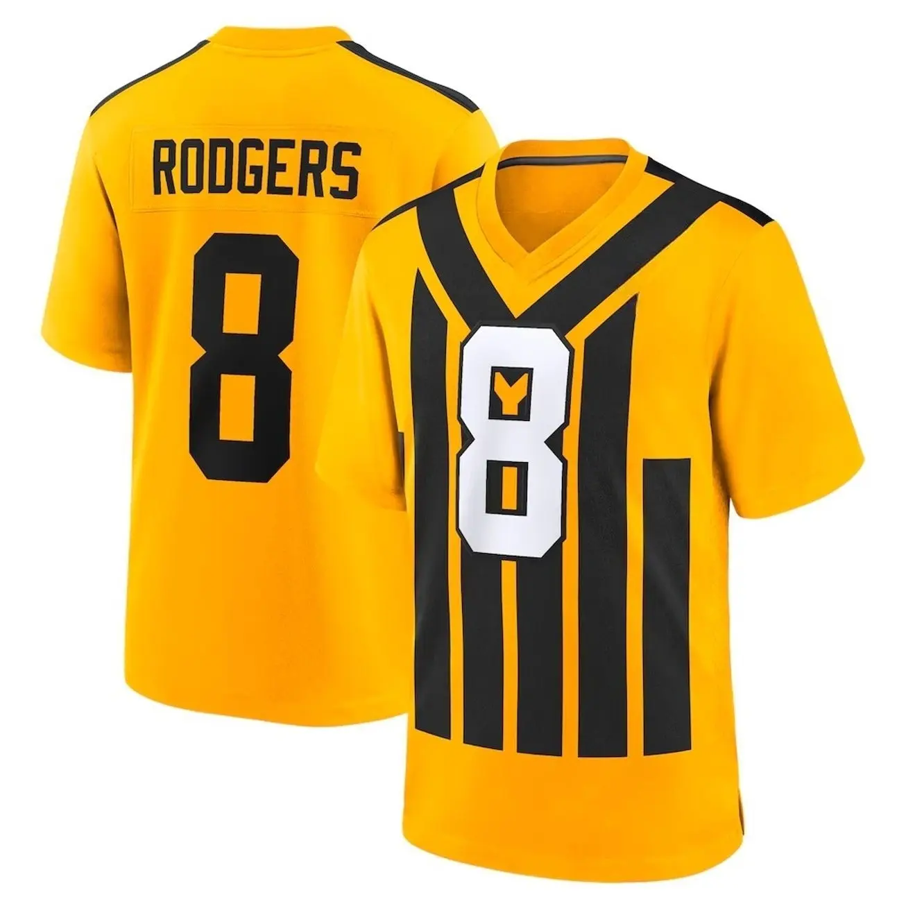 Unisex Football inspired by Rodgers 8 Alternate 1933 Throwback Game Jersey - Gold