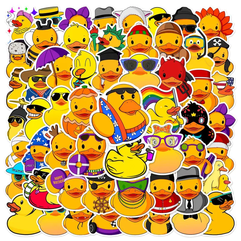 50 Adorable Duck Drawing Stickers, Suitable for Scrapbooks, Diaries, Laptops, Water Bottles, Cars, and Other Faith-based Designs—gifts with Positive Messages Graphic Decal Set Sticker Decals