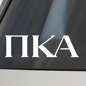 Pi Kappa Alpha Fraternity Car Decal Sticker- Greek Letters Design