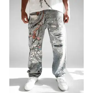 Preme allover print denim