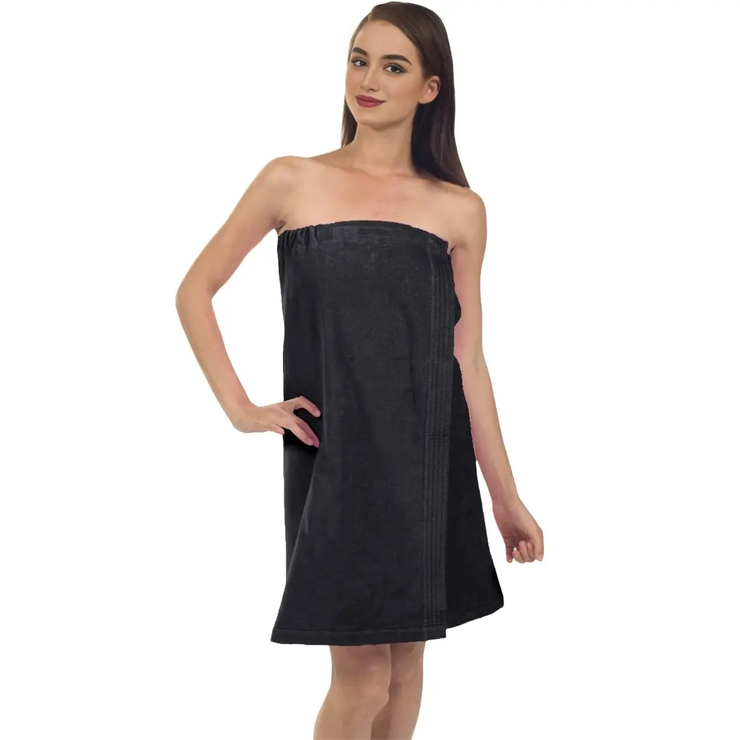 TowelSoft Women’s Premium Terry Velour Spa Wrap One Size 29” Long Velcro Closure Ultra for Bath, Shower, and Various Occasions, Machine Washable