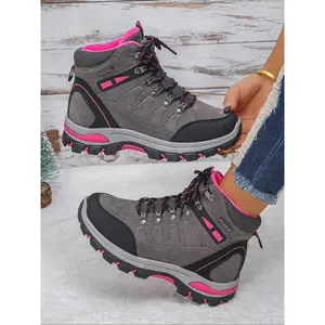 Women's High-Top Waterproof Hiking Boots, Anti-Slip Warm Shoes for Outdoor Adventure & Cold Weather, Winter Footwear for Women