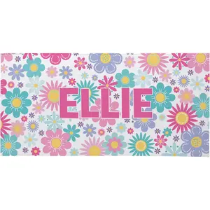 Let's Make Memories Personalized Beach Towel - Vacation Gear - for Beach, Pool, Camp, Vacation - Customize with Name - Standard Size - Flowers