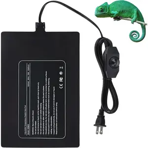 23W Temperature Adjustable Under Tank Heating Pad with Adhesive 12x8 inch Waterproof Heat Mat for 30-40gal Tank Turtle Lizard Snake Reptile and Other Small Animals