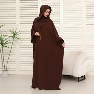 Solid Color Hoodie Abaya with Hat – Casual Modest Dress with Pockets (NCA005)
