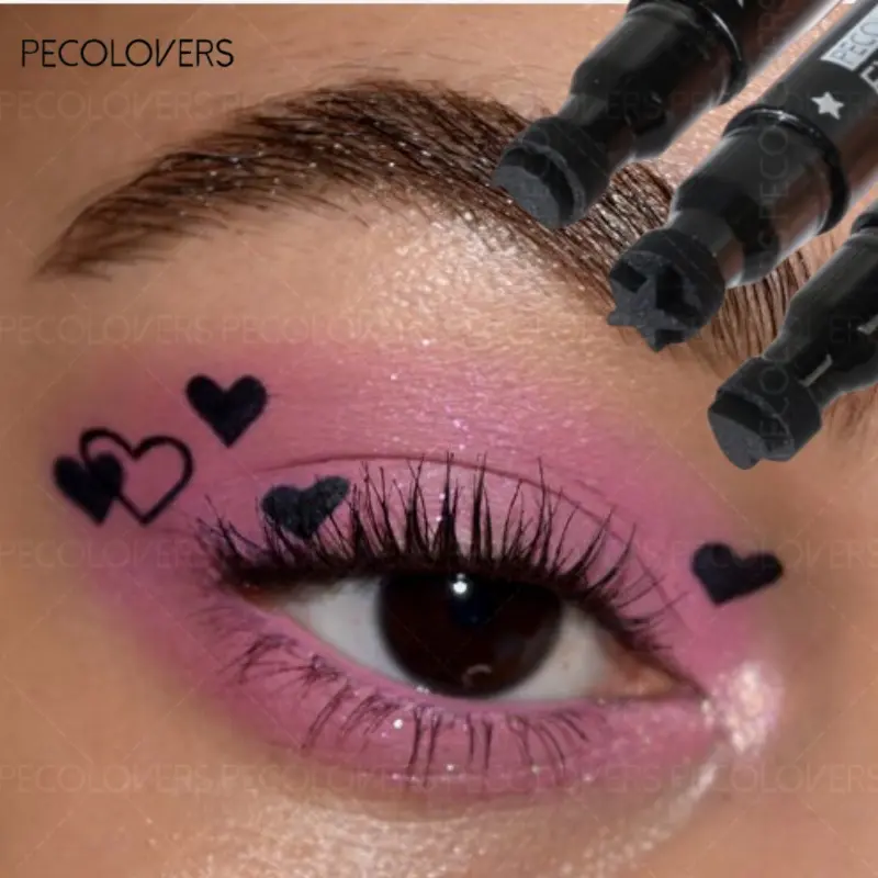 3PCS/Set Long Lasting Double-Ended Eyeliner and Stamp Pen, Waterproof, Smudge-Proof, Suitable for Beginners, Longwear Liquid Eye Liner, Dual Ended Eyeliner, Eye Makeup Products