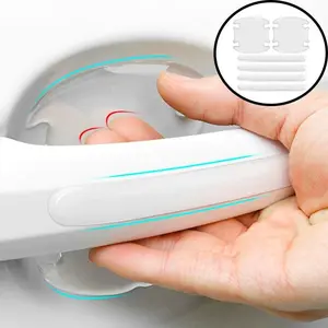 8pc Car Door Handle Bowl Scratch Protective Stickers Universal Invisible Cars Sticker Car Handle Anti-collision Protection Strip Sticker For Cars