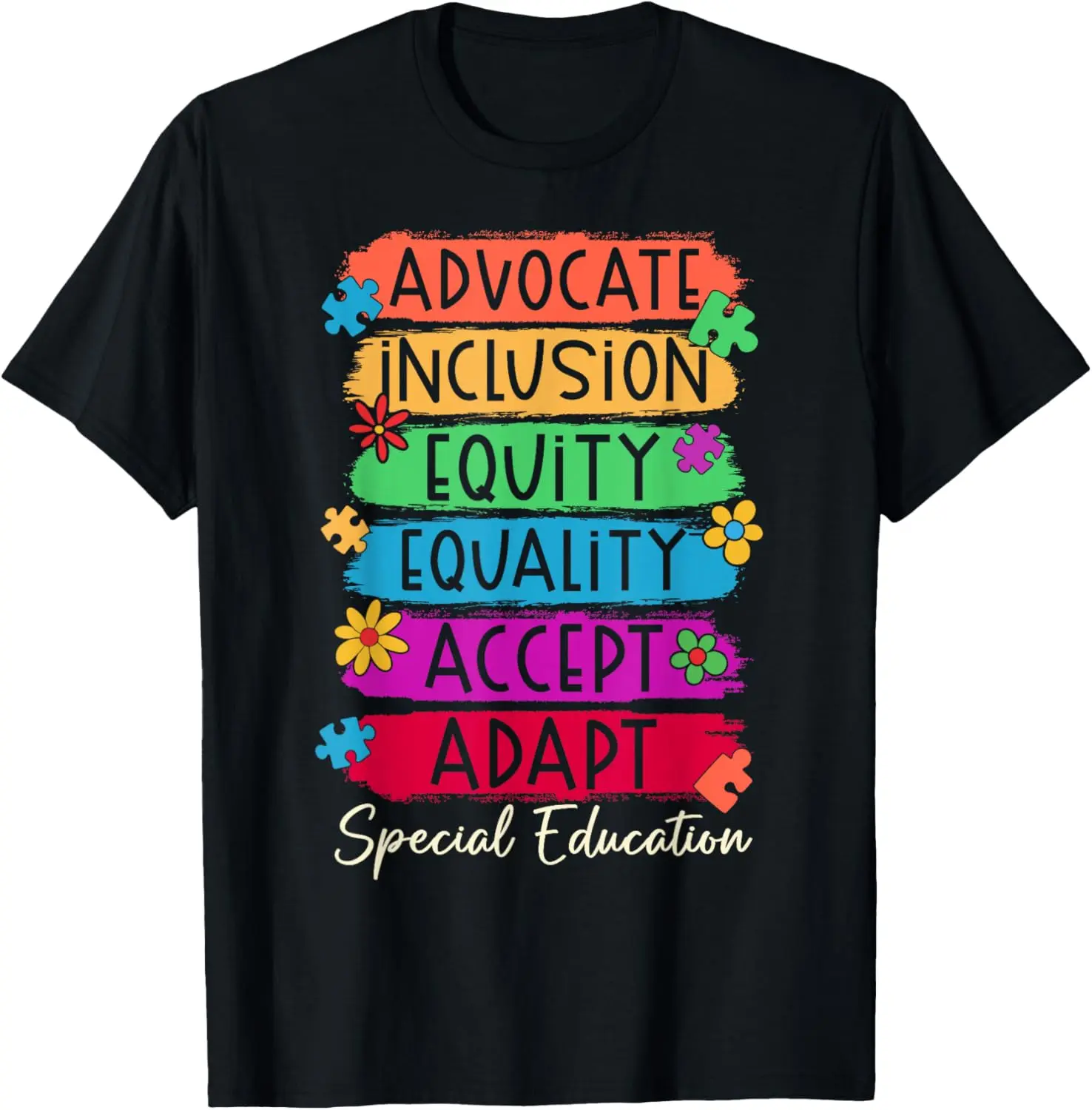 Special Education SPED Teachers Autism Teacher Inspirational T-Shirt Summer Gift Short Sleeve Adult Shirt, Pure Cotton Men's and Women's Tops