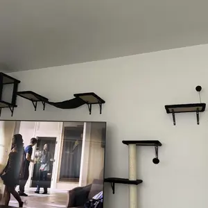 [dealsforyoudays] 5-Piece Wall Mounted Cat Climbing Set – Soft House, Cat Scratching Board, Cat Tree, Cat Hammock &  Cat Juamping Platform[ChristmasGift]