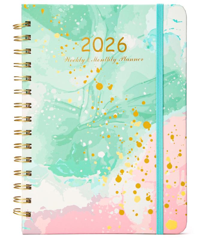 Mr. Pen - 2026 Planner, Spring Floral Design, Weekly & Monthly Calendar, Jan 2026 - Dec 2026, Hardcover, Spiral Bound, Inner Pocket, 6.4" x 8.5", Christmas Gift