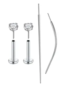 Stainless Steel Nose Ring & Earrings, Fashionable Nose Piercing Jewelry for Women & Men, Trendy All-match & Exquisite Jewelry for Birthday Gift