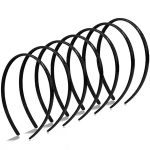 7 count Plastic Headbands for Women - Black Non-Slip Hair Bands with  Comb Design