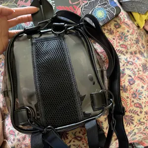 Anti-Theft Clear Mini Backpack Convertible Straps for Festivals Concerts Amazon.com: OTW ONTHEWAE Anti-Theft Black Clear Transparent  main image 4
