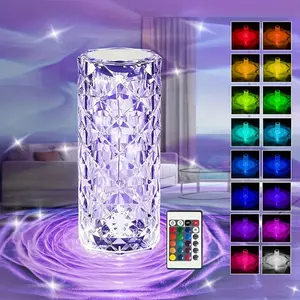 Magical Rose Crystal Lamp! 16 Color Mood Light ,Touch + Remote Control - USB Recharge- Bedroom Night Light Perfect Gift Idea! #RoomDecor #GiftForHer #DreamyLight