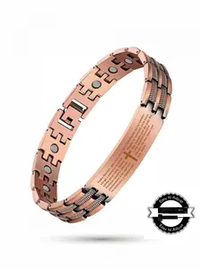 Men's bronze cross bracelet, magnetic bracelet, exquisite trendy bracelet, adjustable bracelet, a perfect gift for your boyfriend, includes a regulator, a top choice for gifting.