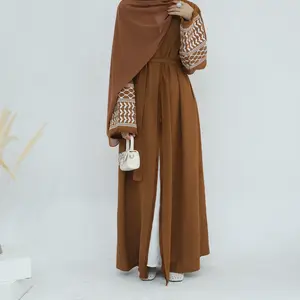 Exquisite Embroidered Tassel Cardigan, Abaya, Model with Unique Tassel Detail, Ideal for Special Occasions