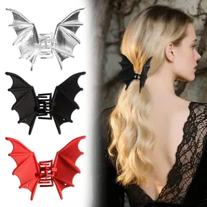 Punk Hair Clips, Cool Metal Hairpins, Bat Design Hair Claws, Sturdy Headwear Claw Punk Style Ponytail Hair Clip Accessories