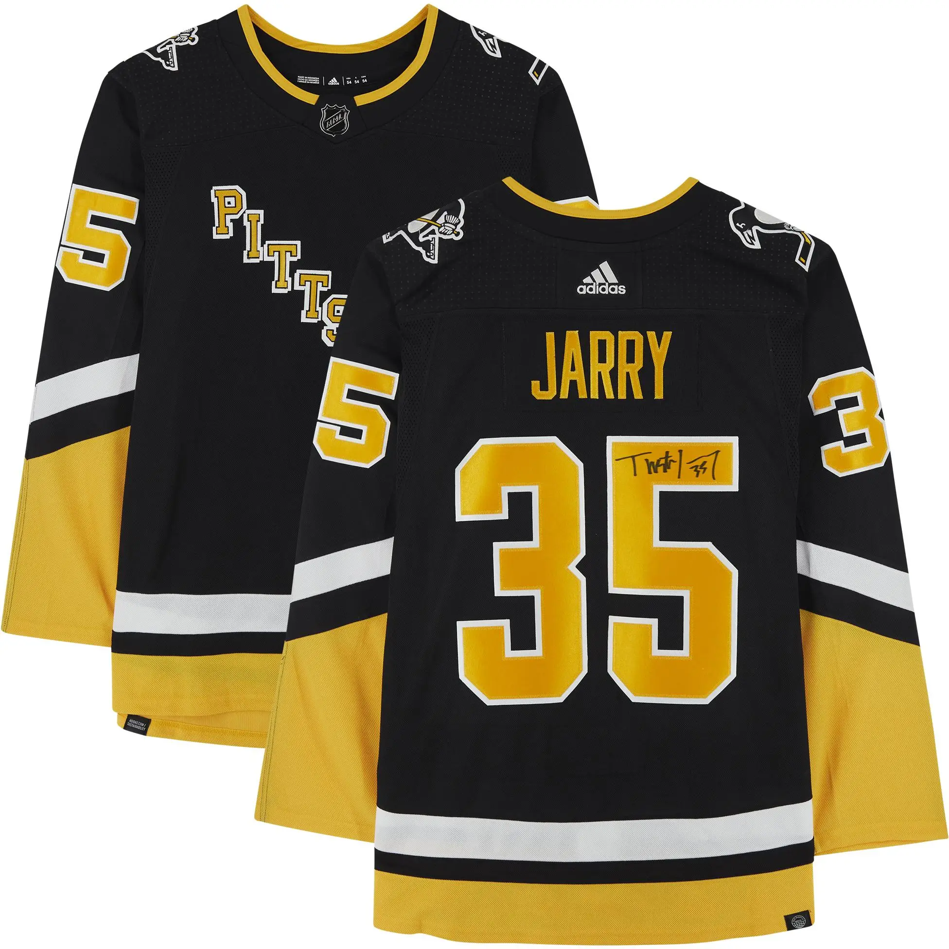 Tristan Jarry Pittsburgh Penguins Autographed Black Alternate Adidas Authentic Jersey - Fanatics Authentic Certified