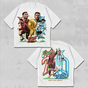 Messi Ronaldo T-Shirt, Last Dance Copa Del Mundo Tee, CR7 LM10 World Champion 2026 Trophy Top, Vintage Football Graphic Shirt, Retro Soccer Legend Merch, Goat World Tournament Apparel, Men Women Short Sleeve Premium White Cotton Wear