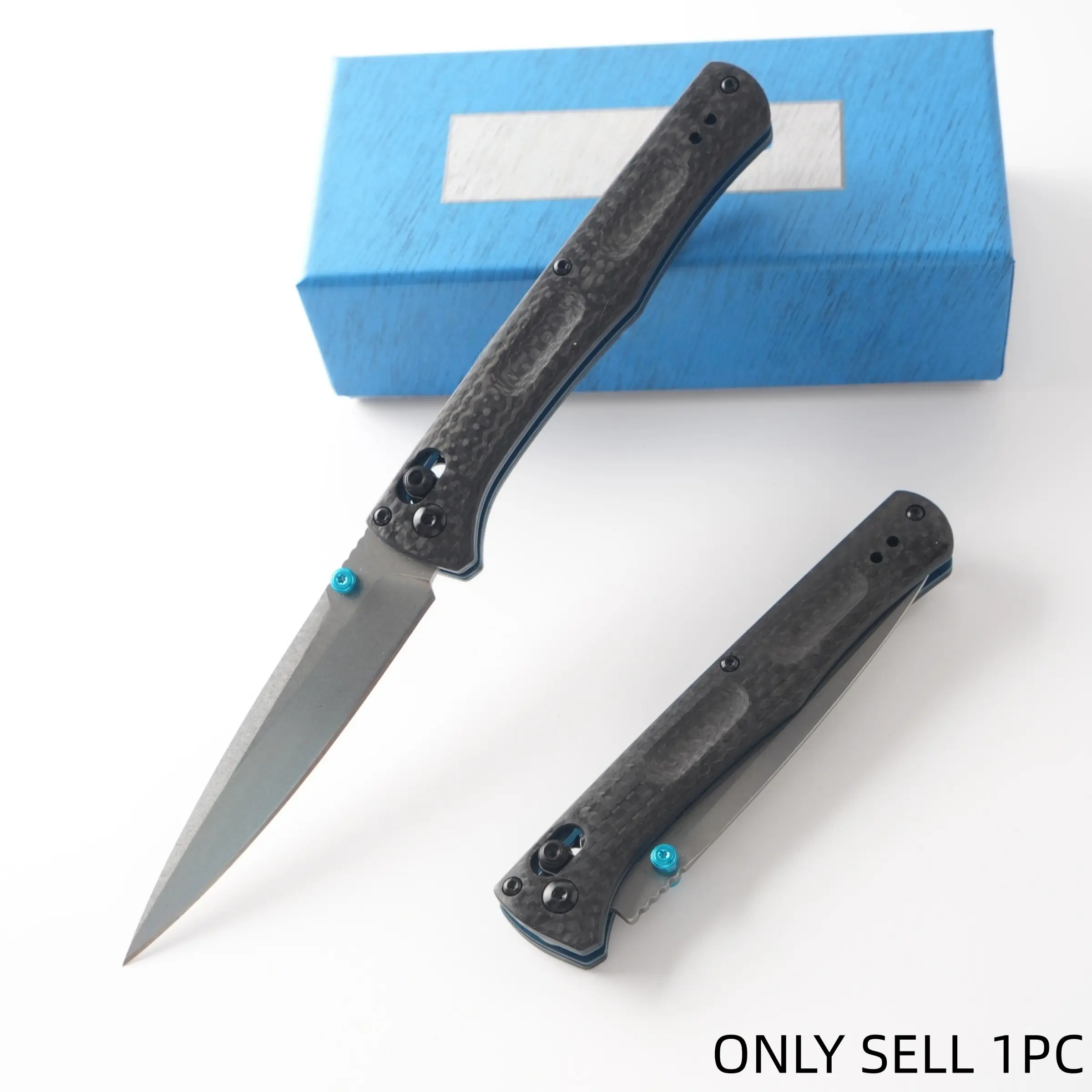 1pc 417 Folding Knife, Carbon Fiber Handle, Lightweight Pocket Knife, High Hardness Blade, Camping Fishing Tool, Outdoor Tools, Durable Premium Knife, Men's Gift, Survival Gear, Survival Equipment, Survival Supplies
