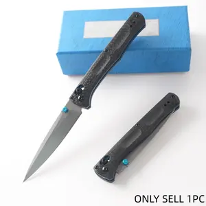 1pc 417 Folding Knife, Carbon Fiber Handle, Lightweight Pocket Knife, High Hardness Blade, Camping Fishing Tool, Durable Premium Knife, Men's Gift