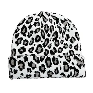 Leopard Print Knit Beanie Hat  Stylish & Warm Winter Accessory for Men & Women  Cozy Fall & Winter Headwear  Must-Have Casual Fashion for Cold Weather Outfits & Outdoor Adventures