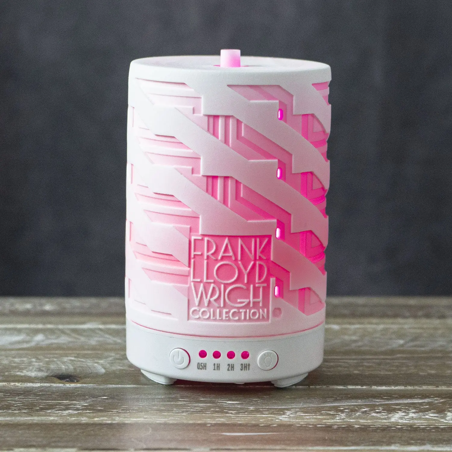 Ebros Frank Lloyd Wright Imperial Hotel Hand-Painted Porcelain Essential Oil Diffuser - 85ml Corded Unit W/ AC Adapter, Stress Reliever, Night Light, LED Light, 4 Timed Settings, Auto Shut-Off, Aroma Boost (2-3 Drops Ideal), 6.5in H, 14oz, 3.75in W