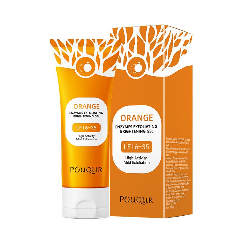 Orange Exfoliating Gel, Moisturizer Face Body Scrub Gel,Deep Cleansing Moisturizing Facial Exfoliator,Natural Orange Peeling Gel Face Scrub