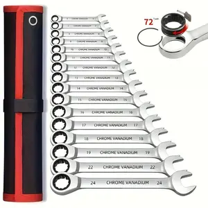 Fixed-Head Ratchet Wrench Set with 72-Tooth Precision Gear, Chromium-Vanadium Steel, Rust Resistance, Durable, Auto Repair & Home DIY Tools