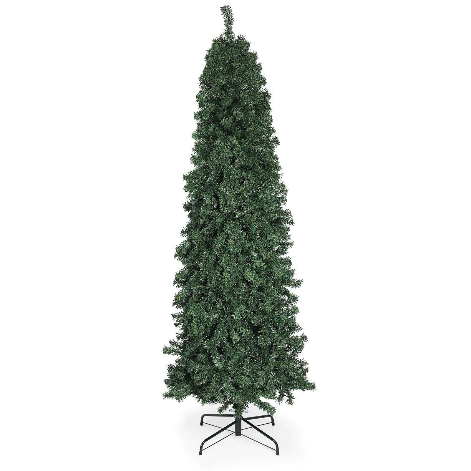 Okicoler 6.5FT Slim Artificial Christmas Tree, Unlit Pencil Christmas Tree with 775 Branch Tips, Hinged Sections and Foldable Metal Stand, Indoor Holiday Decor