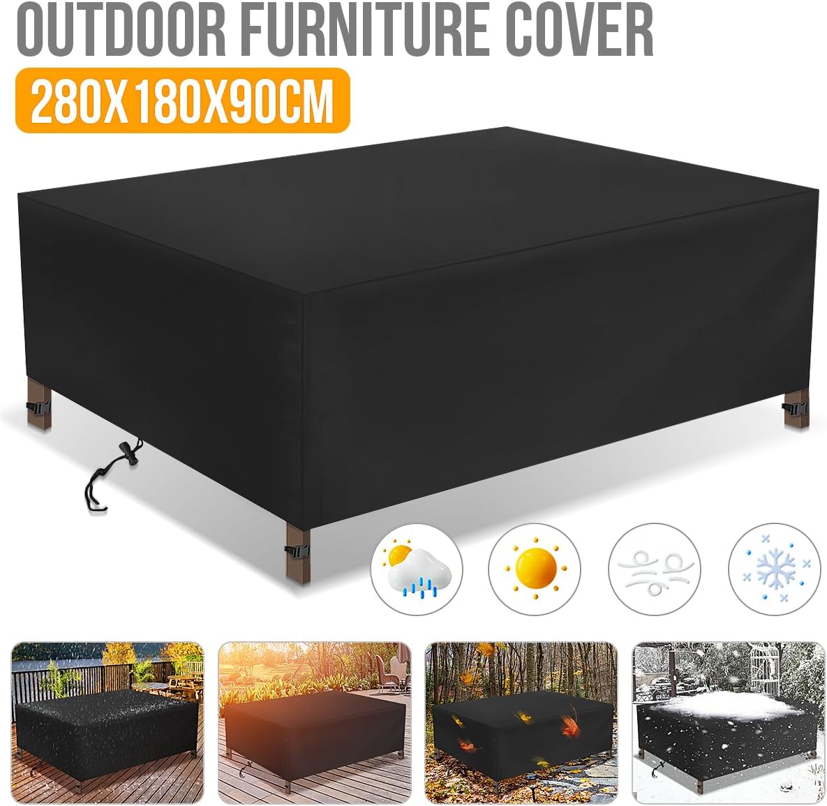 Patio Furniture Covers, Extra Large Outdoor Furniture Set Covers Waterproof, 600D Rain Snow Dust Wind-Proof, Anti-UV (Updated Oxford, 110''x71''x36'') Sofa Chair