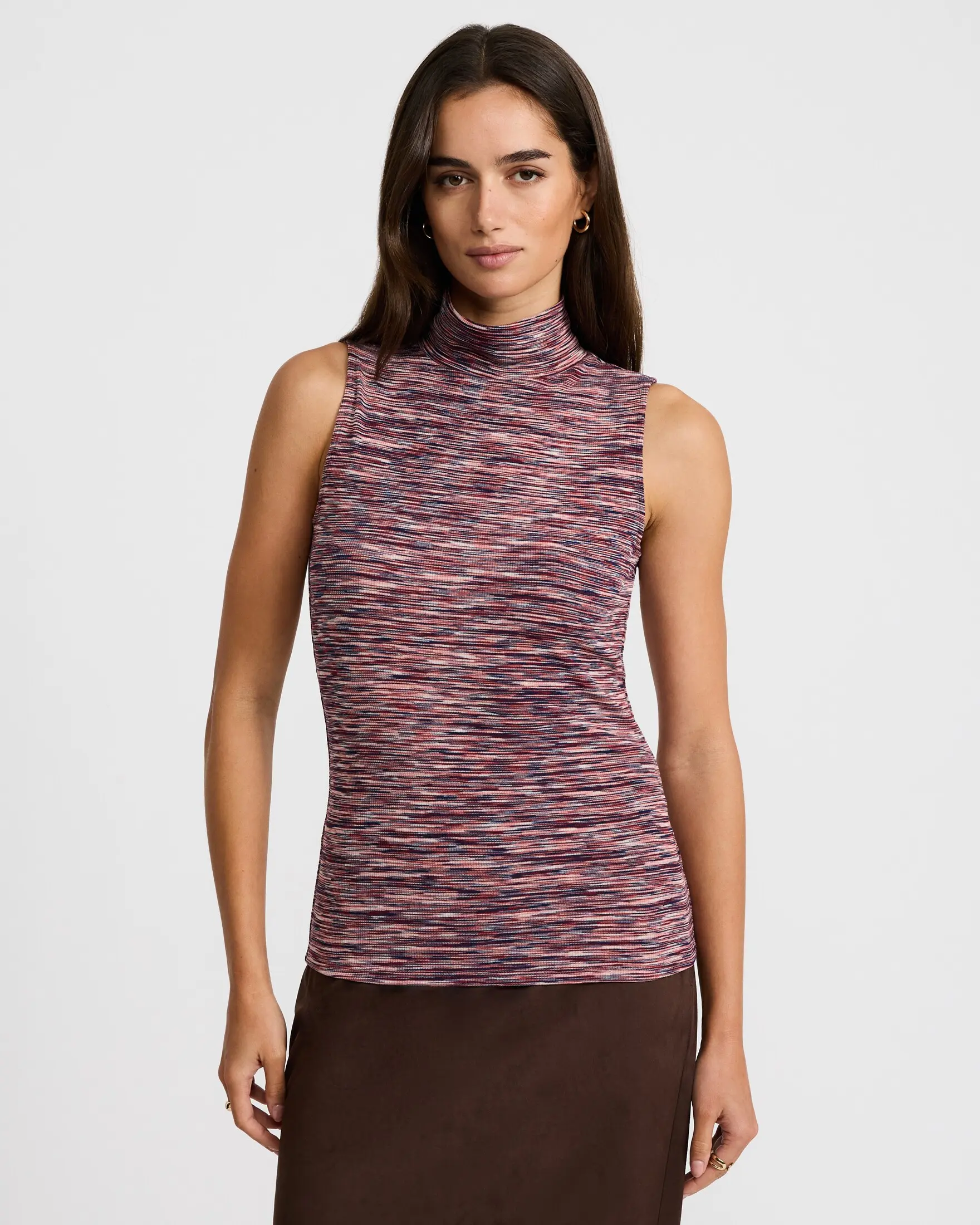 Express Fitted Ribbed Mock Neck Tank