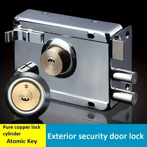 Stainless Steel Anti-Theft Door Lock for Home Interior, Exterior Use - Metal Security Lock with Keys, No Electricity or Battery Required - Universal Fit for Bedroom & Dormitory Doors - Durable & Elegant, 1pc