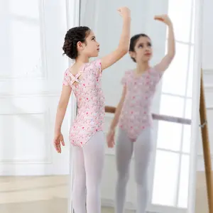 Leotards for Girls Leotard Toddler Short Sleeve Crisscross Back Girls' Basic