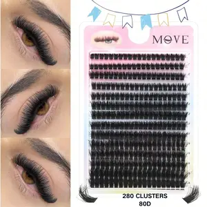 DIY 3D Eyelash Clusters 80D D Curl Volume Lash Extensions, Fluffy Lash Clusters, Makeup Eyelashes Extension, Reusable Natural to Glam Look, Perfect for Daily Wear, Weddings, Holidays